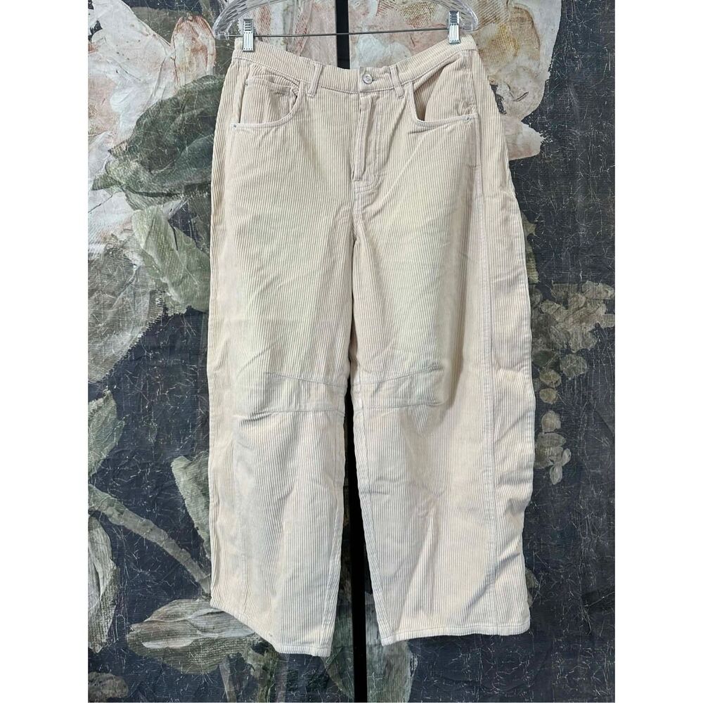 Free People We The Free Good Luck Mid-Rise Cord Barrel Jeans Size 28 - Picture 2 of 6
